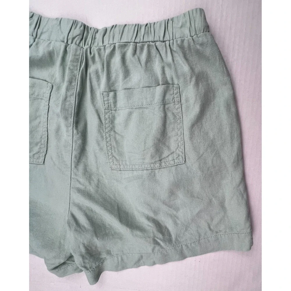 BRIGGS Womens Shorts BUNDLE 2 Pair M Black Mint Green Linen Blend Summer Casual